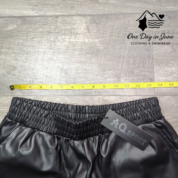 AQ Sport Faux Leather Jogger Pants Size S - Picture 3 of 6